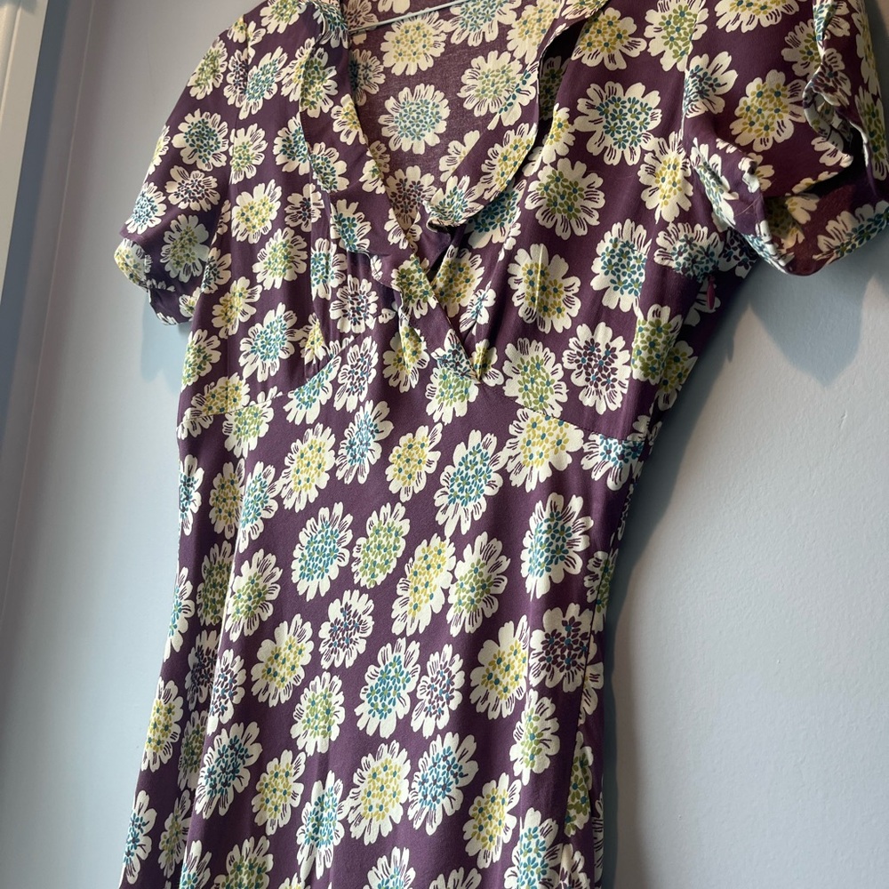 Boden Lilac Floral Midi Dress